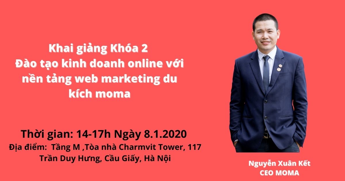 Khóa học đào tạo kinh doanh online với nền tảng web marketing du kích moma